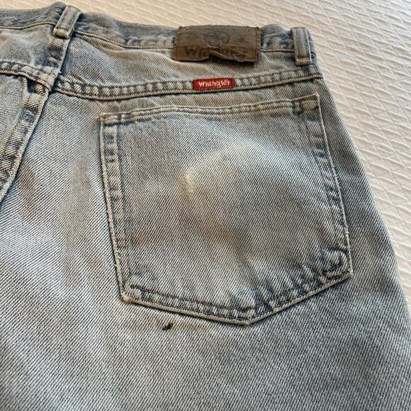 Wrangler Denim High Rise Cut Off Women Shorts Size 32 Festival Western Rodeo - Picture 5 of 11